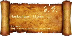 Hamburger Ilona névjegykártya